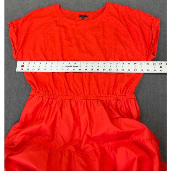 Talbots Dress Casual Coastal Tiered Women XL Red Short Sleeve Maxi Lightweight - Picture 4 of 7